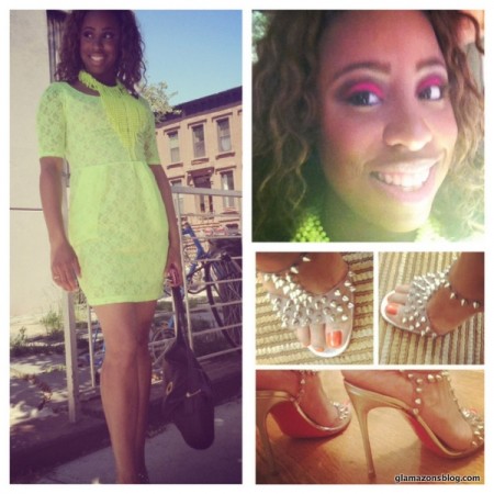 What I Wore (Birthday Edition): Urban Outfitters Dress, H&M Necklace and Christian Louboutin J Lissimo Studded Sandals