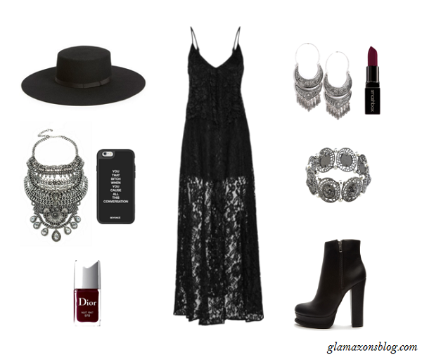 Black-Lace-Dress-Ankle-Boots-Wide-Brimmed-Hat-Formation-Video-Tour-Outfit-Glamazonsblog