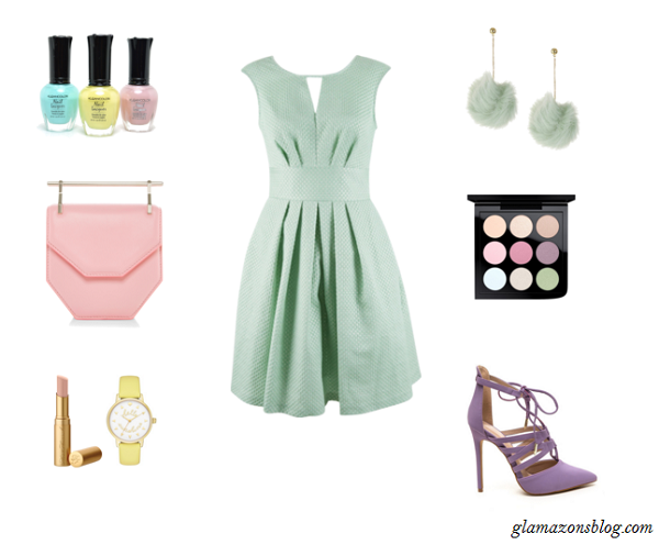 Easter-Sunday-Pastel-Skater-Dress-Lace-Up-Heels-Clutch-Fashion-Glamazonsblog