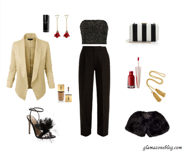 New-Years-Eve-Outfit-Idea-Tailored-Trousers-Tuxedo-Blazer-Embellished-Bustier-Fashion-Glamazonsblog