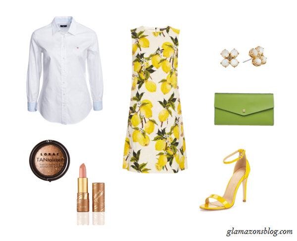 Print-A-Line-Dress-White-Button-Down-Strappy-Heels-Spring-Fashion-Glamazonsblog