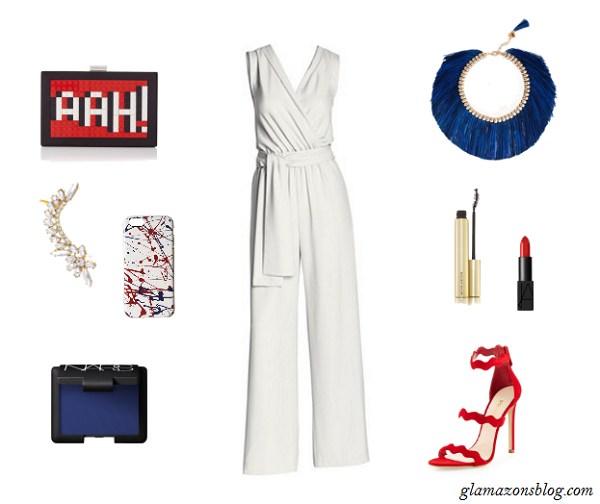 White-Jumpsuit-Blue-Statement-Necklace-Red-Strappy-Heels-Fourth-of-July-Fashion-Glamazonsblog