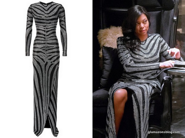 empire-fox-fashion-cookie-lyons-taraji-p-henson-balmain-diamante-zebra-stripe-gown-glamazons-blog