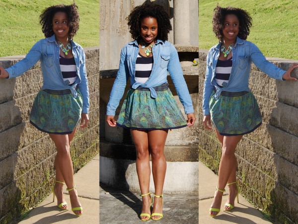 What I Wore: Urban Outfitters Printed Skirt and Forever 21 Striped Top PLUS Tips For Mixing Prints