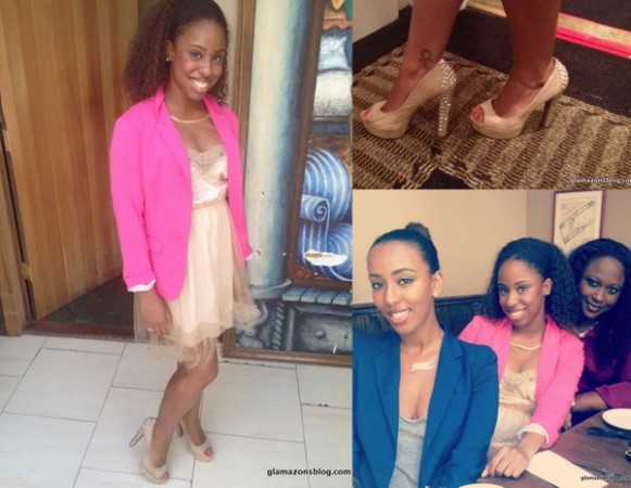 What I Wore: H&M Blazer, Rodarte for Target Dress, Peeptoe Sandals with Studded Heel at Social Women Brunch
