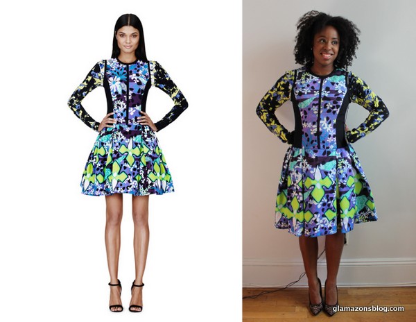 peter-pilotto-for-target-dress-in-purple-floral-print-shirt-in-green-floral-print-glamazons-blog
