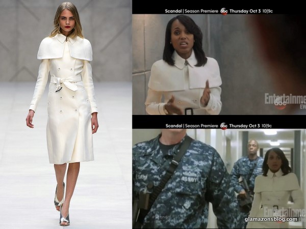 Scandal Season 3 Promo Fashion Recap: Olivia’s Burberry Spring 2013 White Coat [Video]