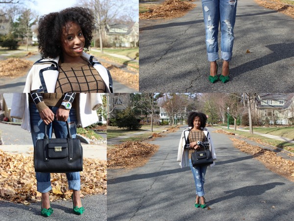 street-style-grid-print-sweater-asos-boyfriend-jeans-black-white-coat-just-fab-fairfield-phillip-lim-for-target-bag-opener