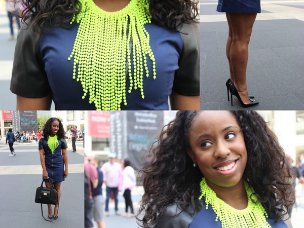 What I Wore: Navy and Neon