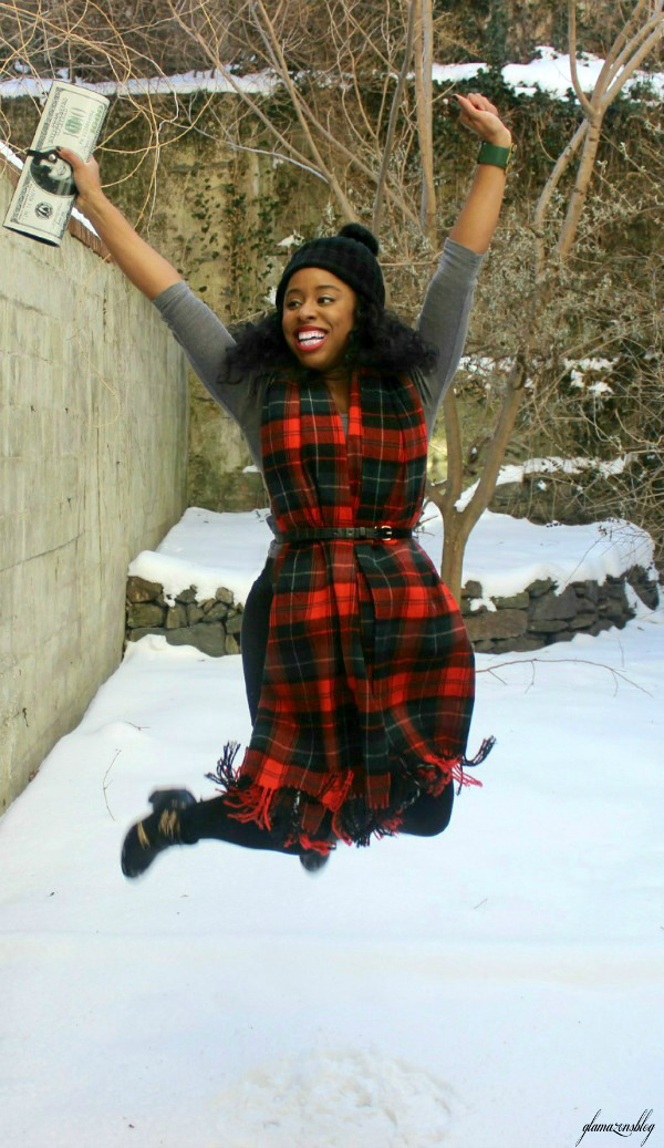 street-style-snow-belt-wrapped-around-scarf-plaid-scarf-patricia-field-money-clutch-beanie-hat-just-fab-zyree-glamazons-blog-15-final-again